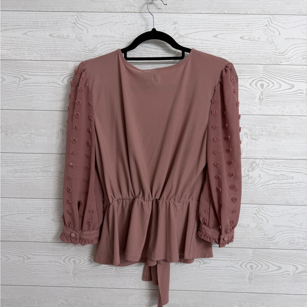 Fifty Street Women’s Retro Dusty Pink Blouse. Size M - Picture 2 of 7